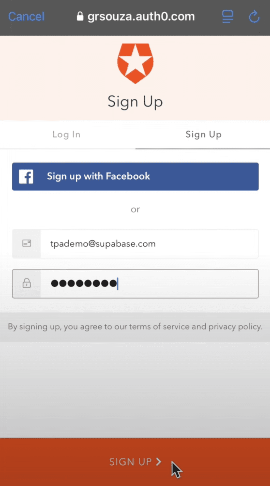 Third-Party MAU sign-in screen